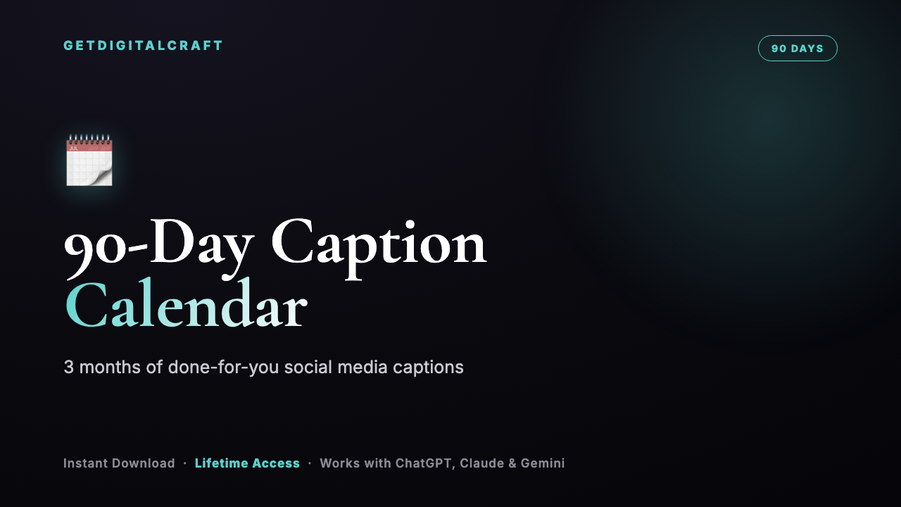 90-Day Social Media Caption Calendar cover